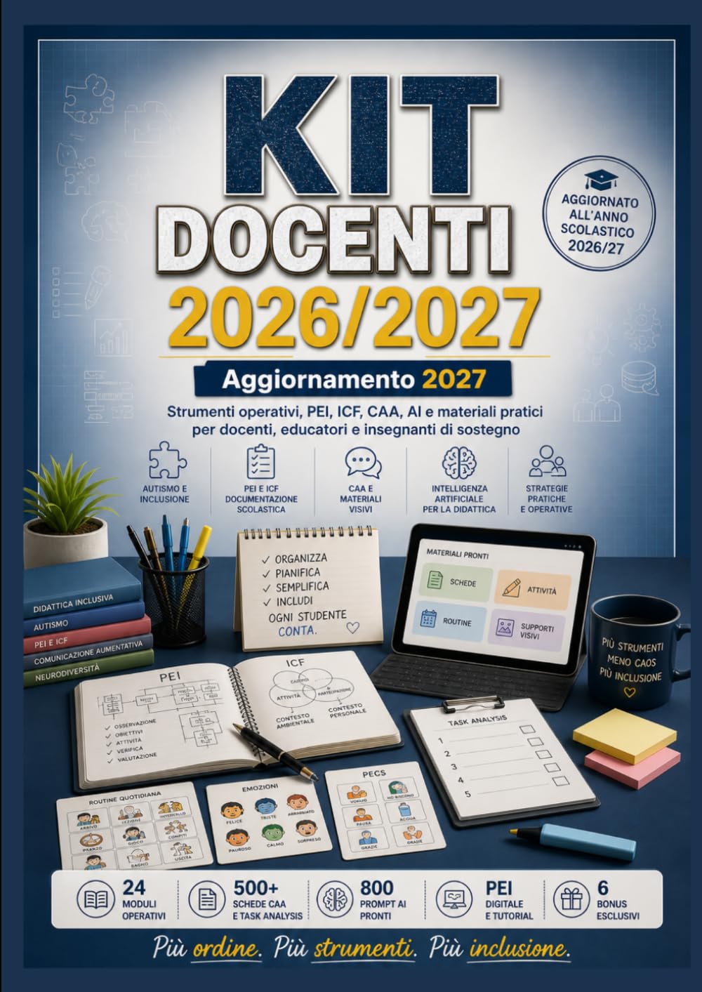 Kit Docenti 2026/2027: Strumenti Operativi, PEI, ICF, CAA,AI e materiali pratici per docenti educatori e insegnanti di sostegno