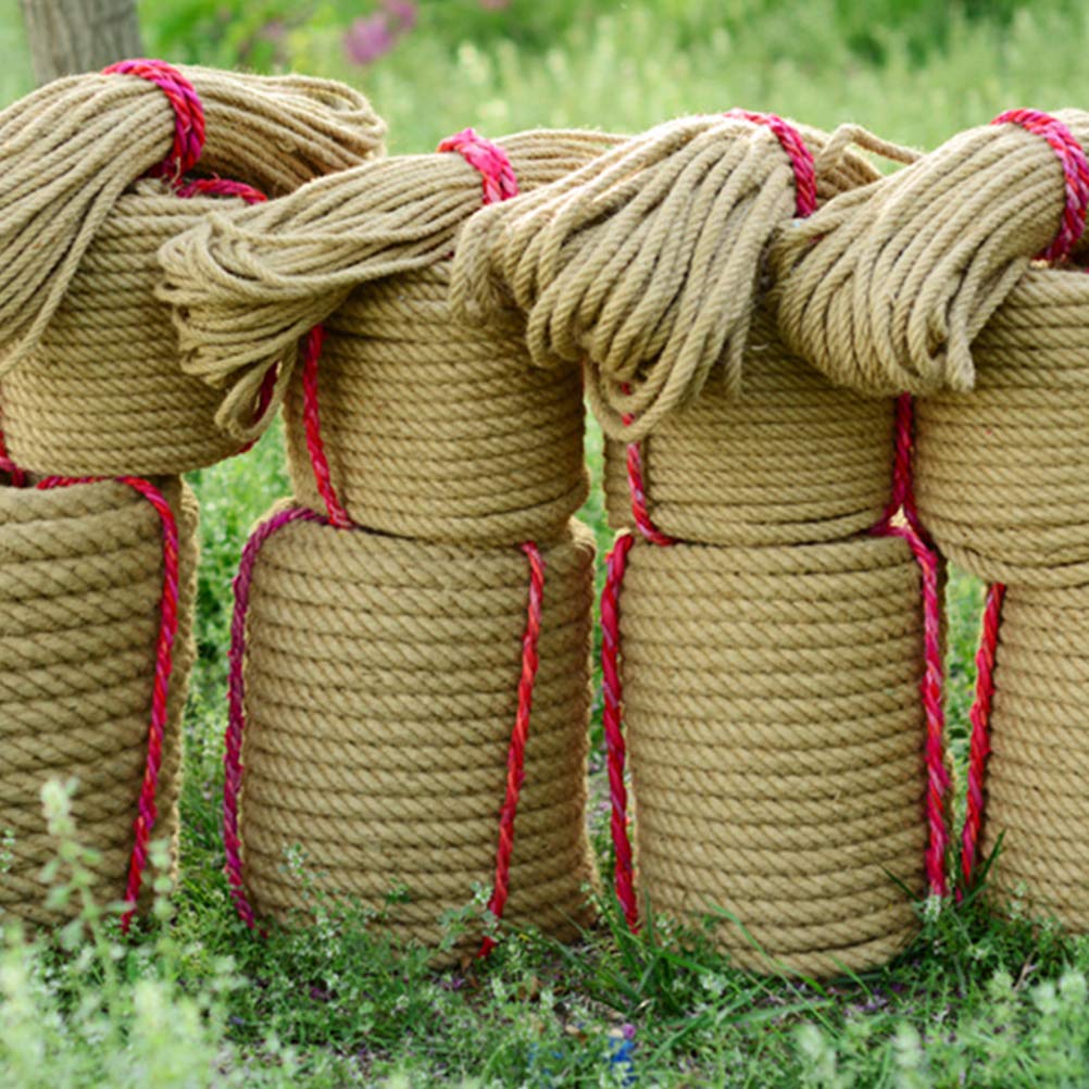 Cabilock 30m Corde De Jute Naturelle Épaisse Ficelle Solide pour Loisirs Créatifs Emballage Cadeaux Noël