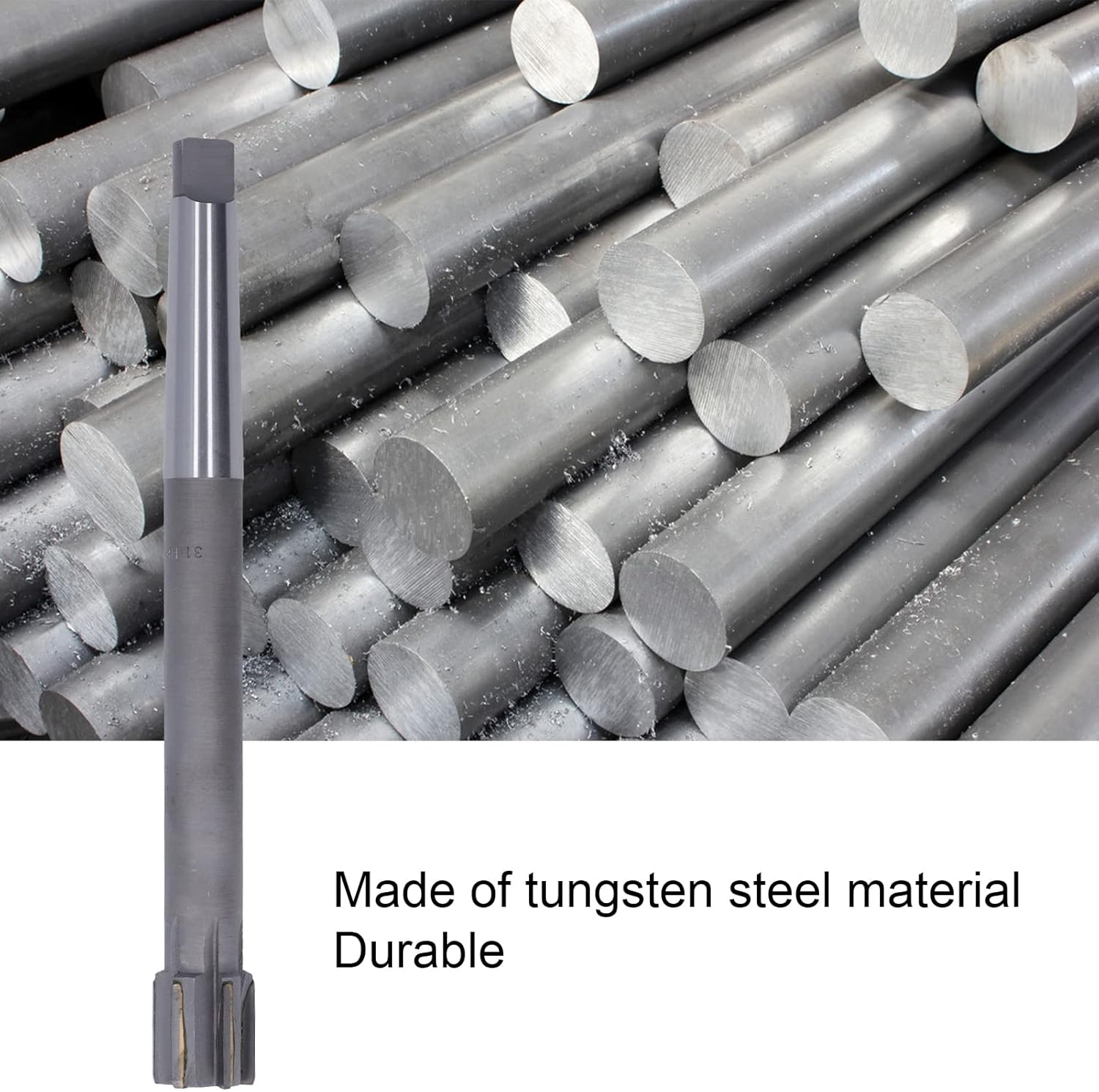 Machine Reamer, Tungsten Steel, Taper Shank Milling Cutting Tool for Metal H8 Accuracy Straight Grooves