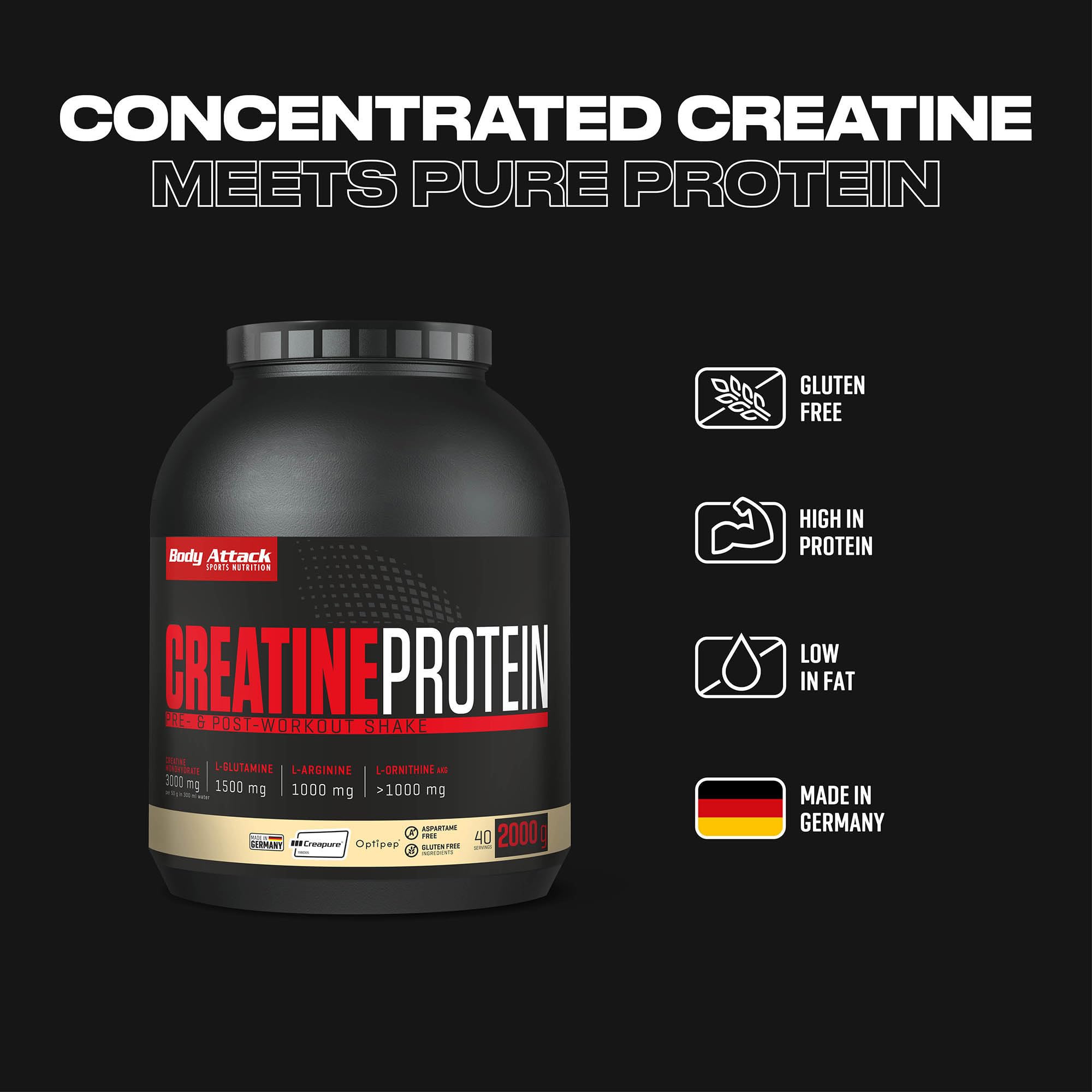 Body Attack Creatine Protein, Vanille (1 x 2 kg)