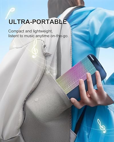 Miniatura 4 de Altavoz Bluetooth portátil, sonido estéreo HD con luces, inalámbrico BT5.3, IPX4 impermeable, recargable, emparejamiento TWS, para exteriores,