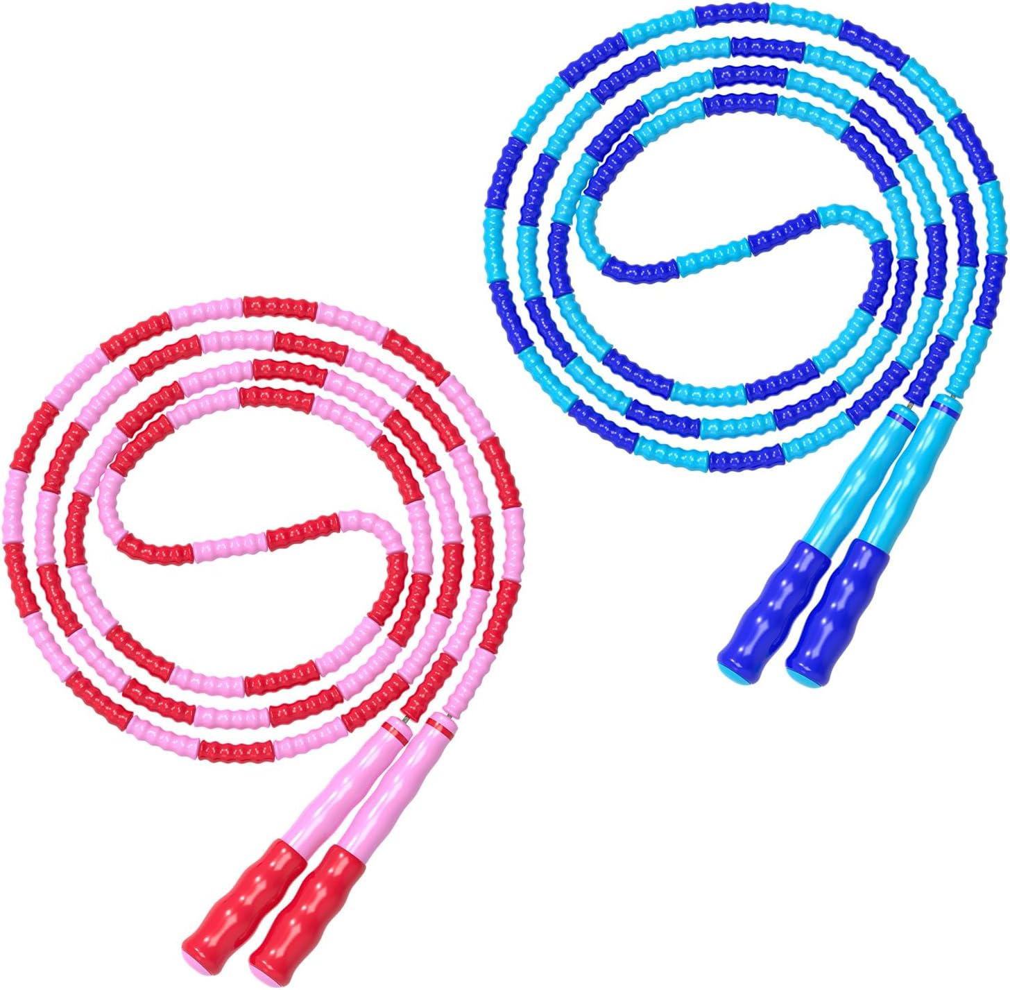 Leeboom Jump Rope, Adjustable Length Tangle-Free Segmented Soft Beaded Skipping Rope, Fitness Jump Rope for Kids, Man, and Women Weight Loss 9.2 Feet