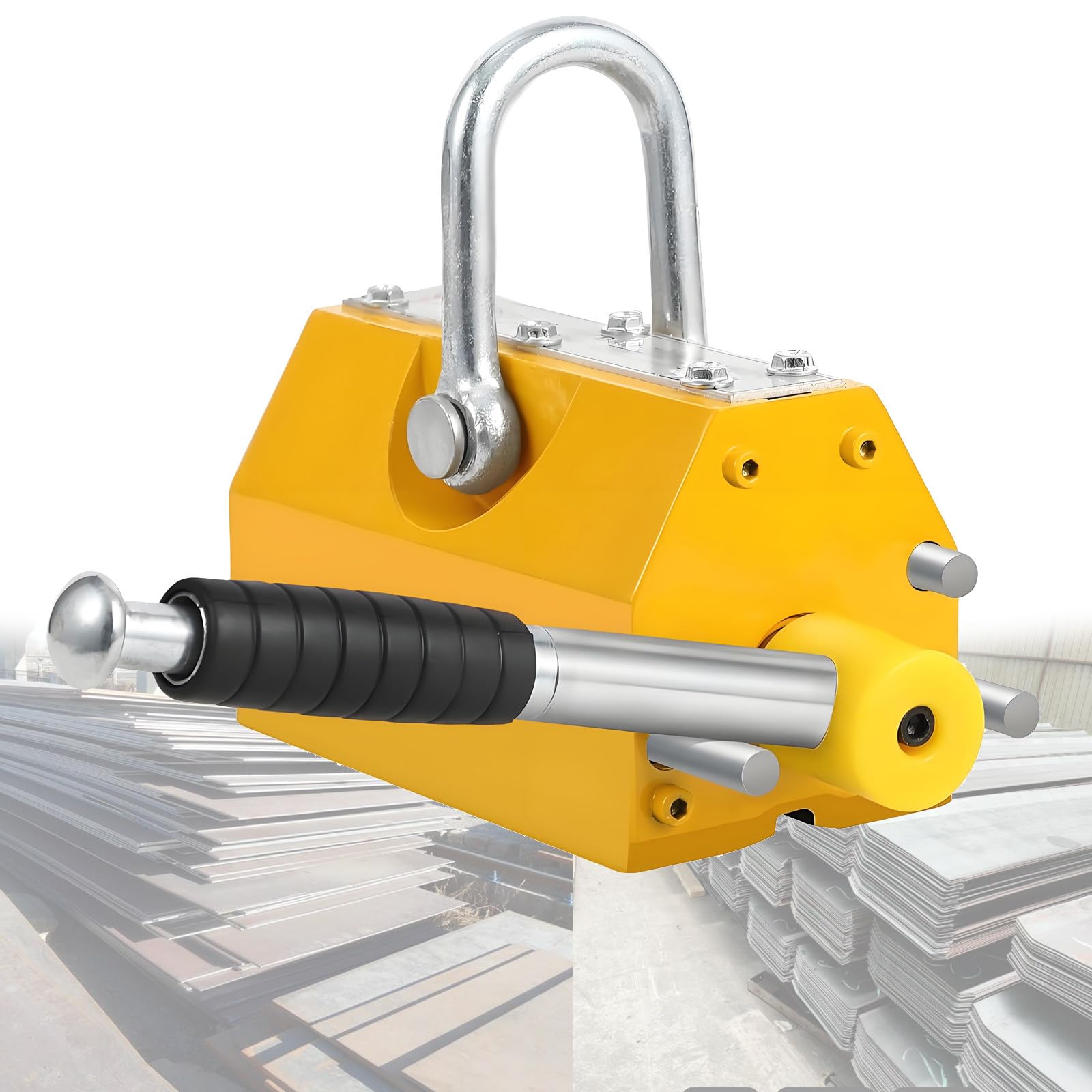 Sollevatore magnetico permanente, ad alta capacità, per piastre e assi in acciaio, ideale per sollevamento in gru da officina, capacità da 100 kg a 600 kg