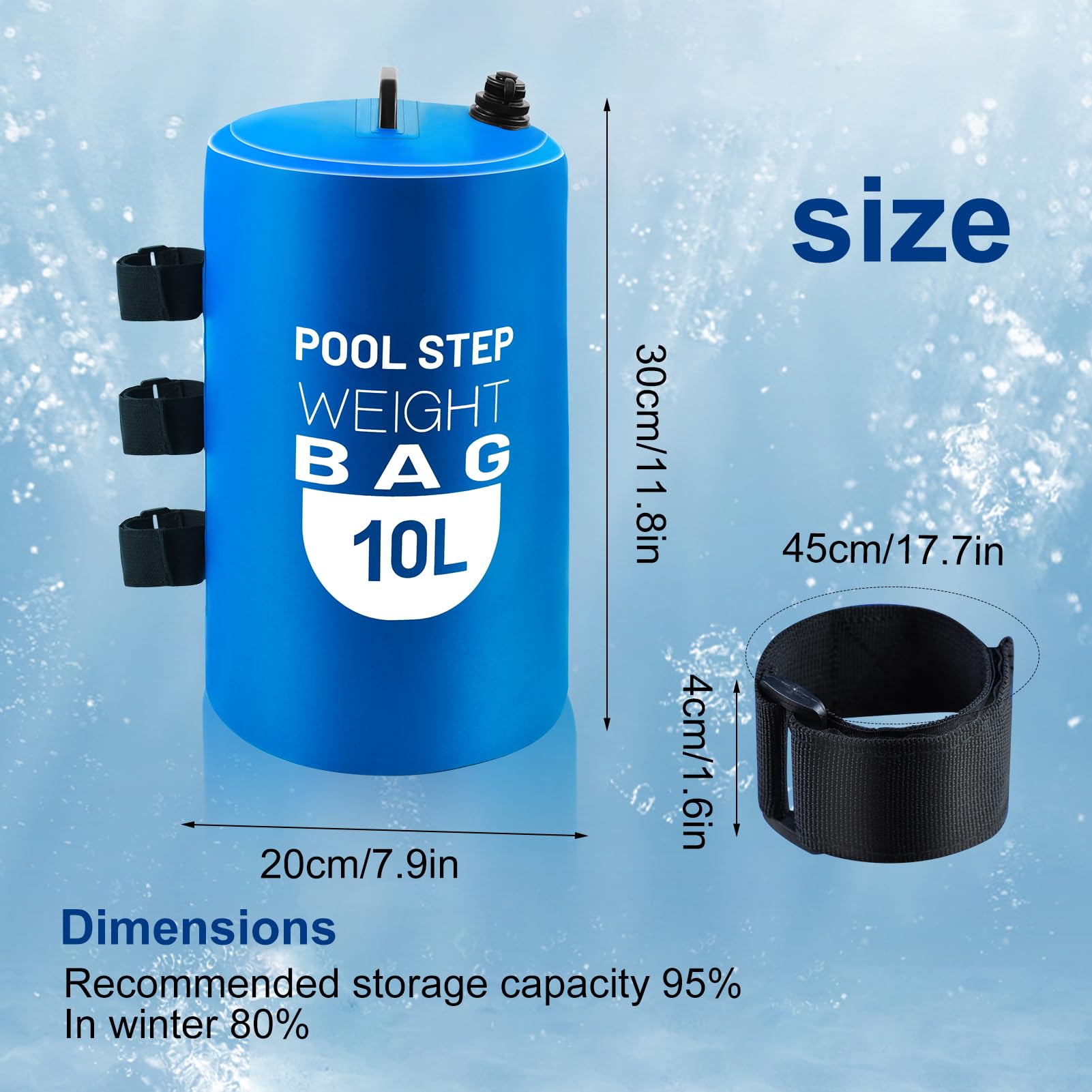 Above Ground Pool Weights 2-Pack Pool Step Weights - 10L Heavy Duty ...
