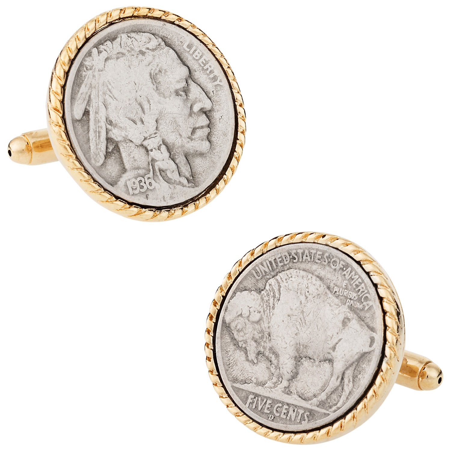 Men’s Cuff Links With Buffalo/Indian Head Nickel by Cuff-Daddy