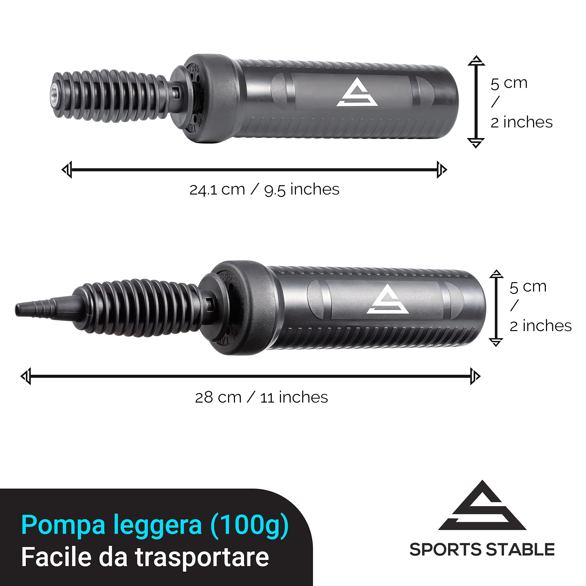 Pompa per Palla da Fitness, Pompa Manuale a Doppia Azione per Palla da Yoga, Palla da Pilates e Palloncini per Le Feste