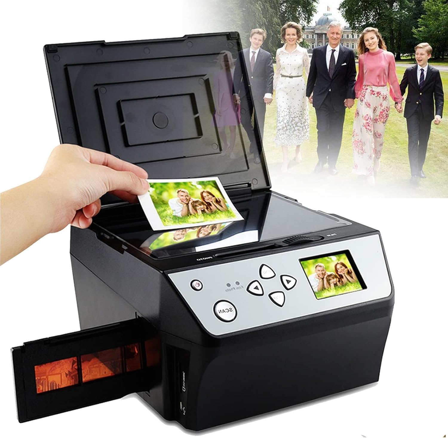 Digital Film & Slide Scanner, 22MP Film Multi-Function Scanner Converts 135/35mm 110 Slide Photo Document Business Card to HD Digital JPG Files-image-5