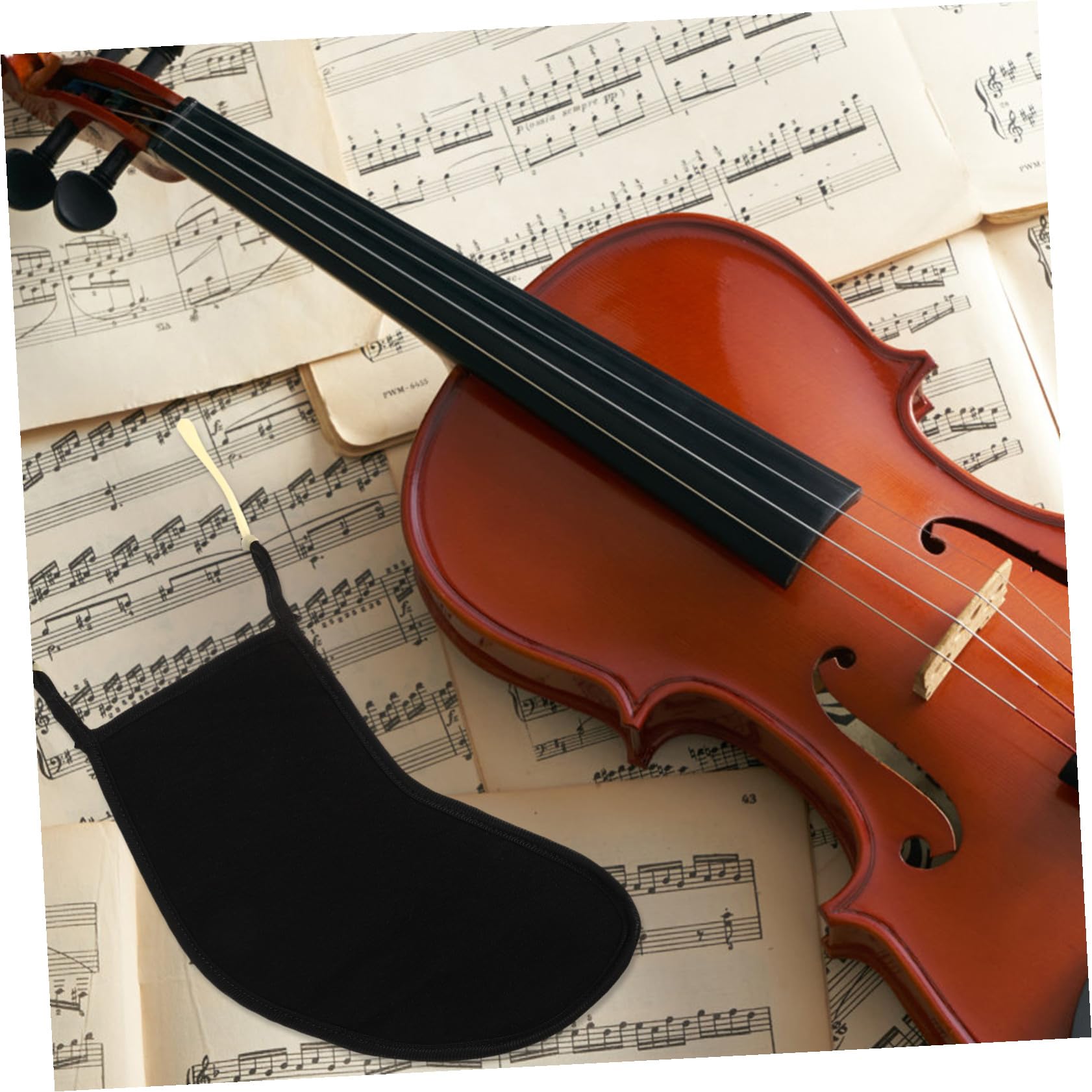 ULTECHNOVO Almohadilla de Barbilla Diseño Ligero y Compacto Negra para Violín Varios estilos y Obsequio de Cumpleaños Transpirable y Absorbente de Sudor Varios estilos Adecuado para Práctica Diaria