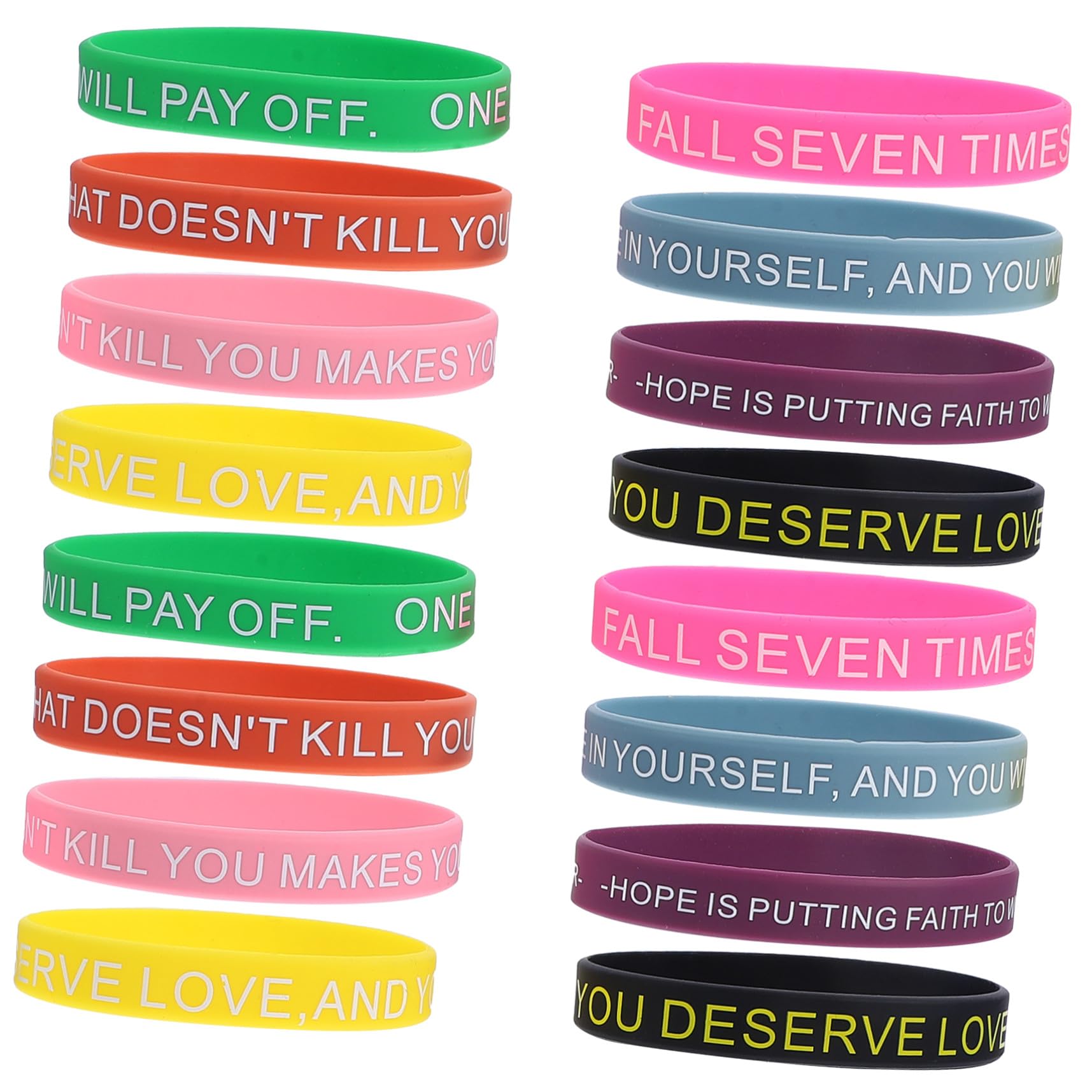 Toyvian Bracelets en Silicone avec Messages Inspirants, Lot de 100