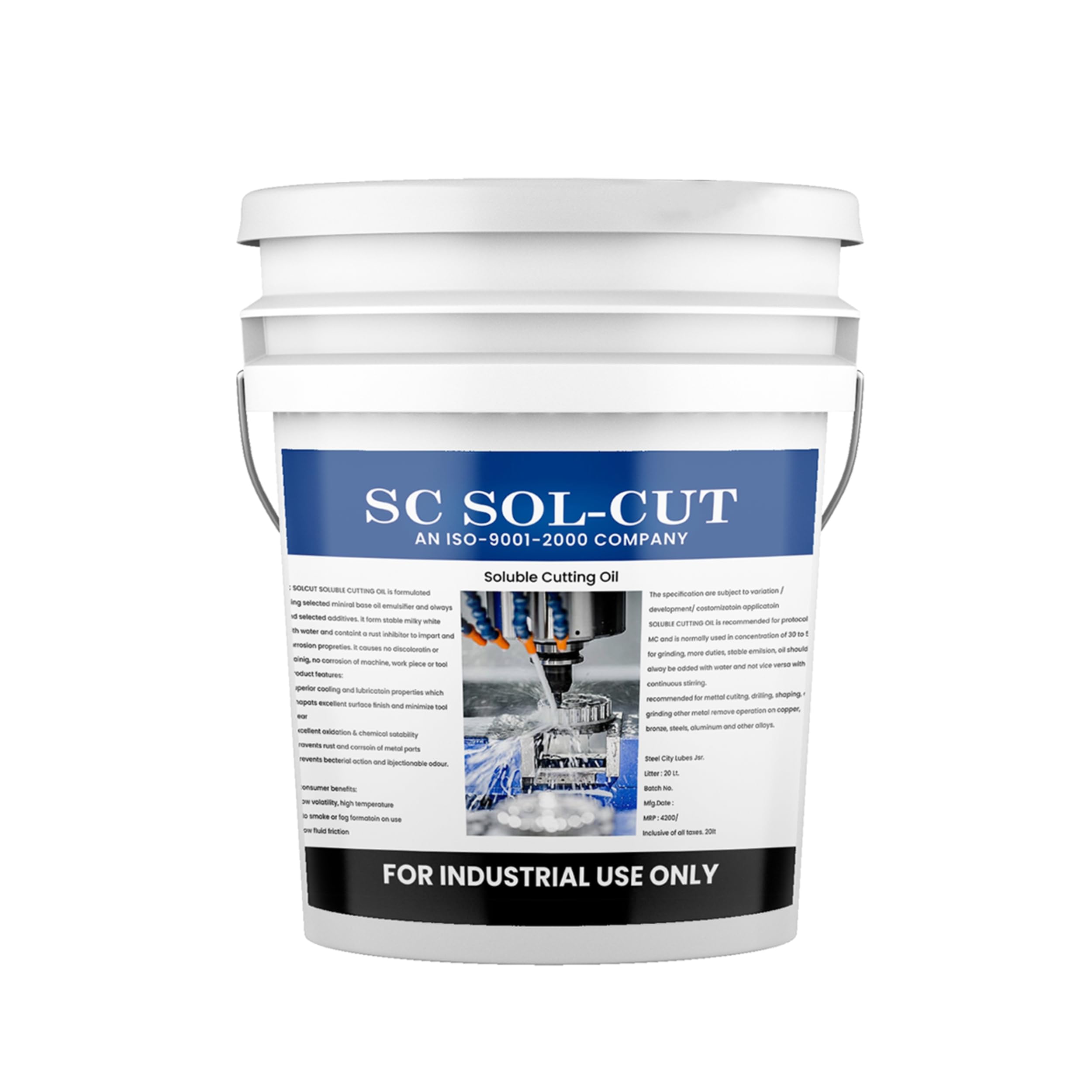 SCL Steel City Soluble Cutting Oil,(Metal Working Fluid) Advanced Metalworking Lubricant for Cutting and Grinding Machine (10 Litre)-image-8