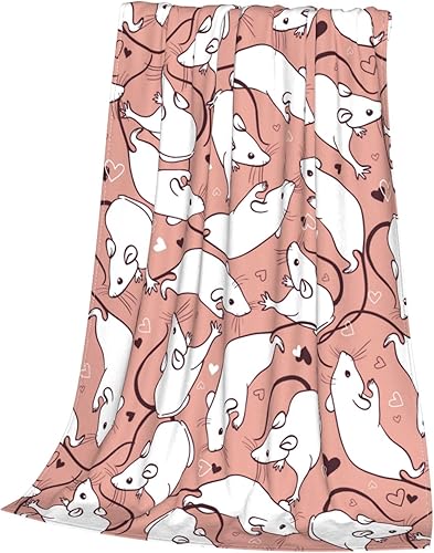 Miniatura 3 de Manta de ratas blancas para niños y niñas, manta súper suave para sofá, cama, campamento, viajes, asiento de automóvil, 50 x 40 pulgadas