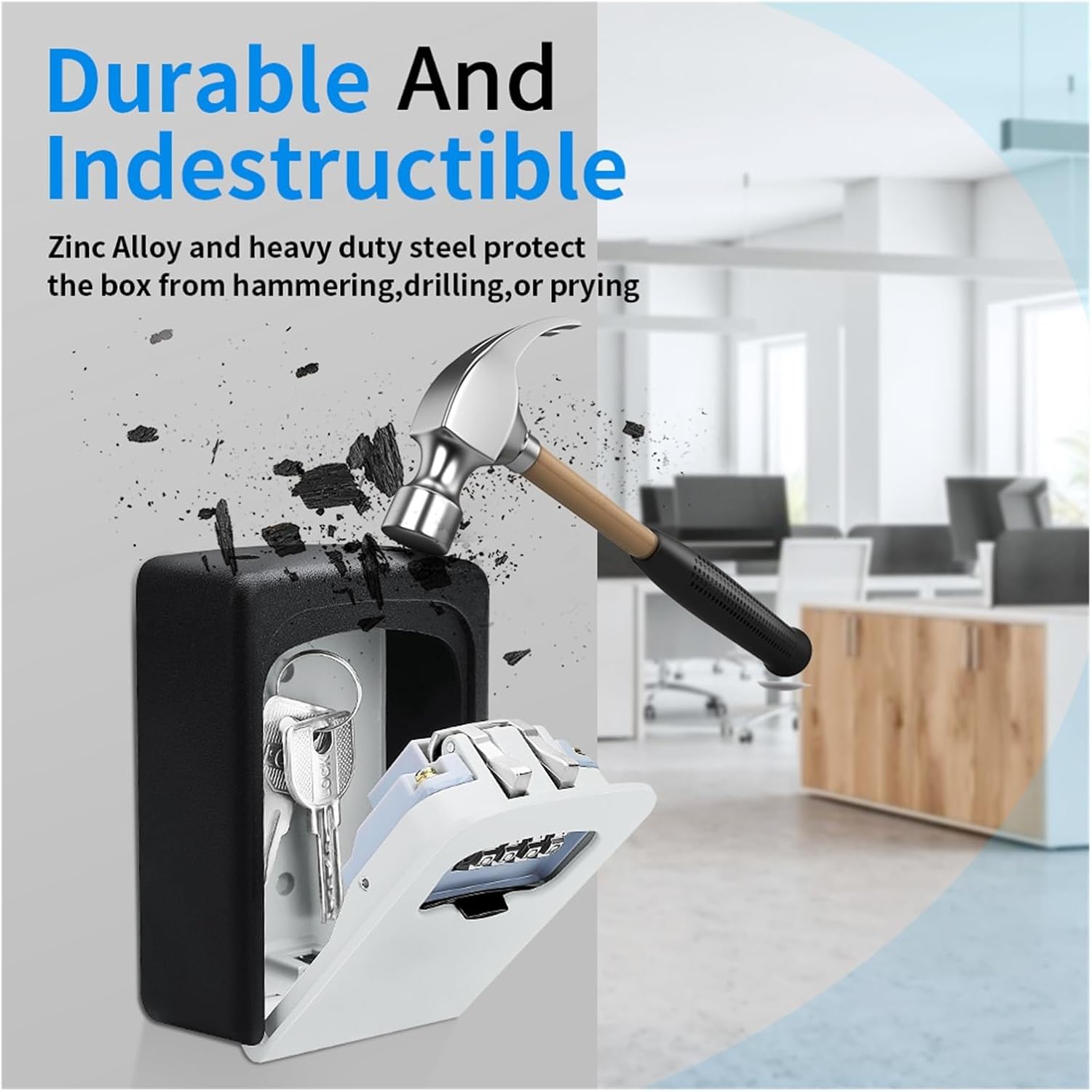 キーボックス、 パスワード ロックの収納ボックス、屋外の耐候性の壁の台紙の金属のパスワード キー ボックスの掛かる家のキーの金庫(2