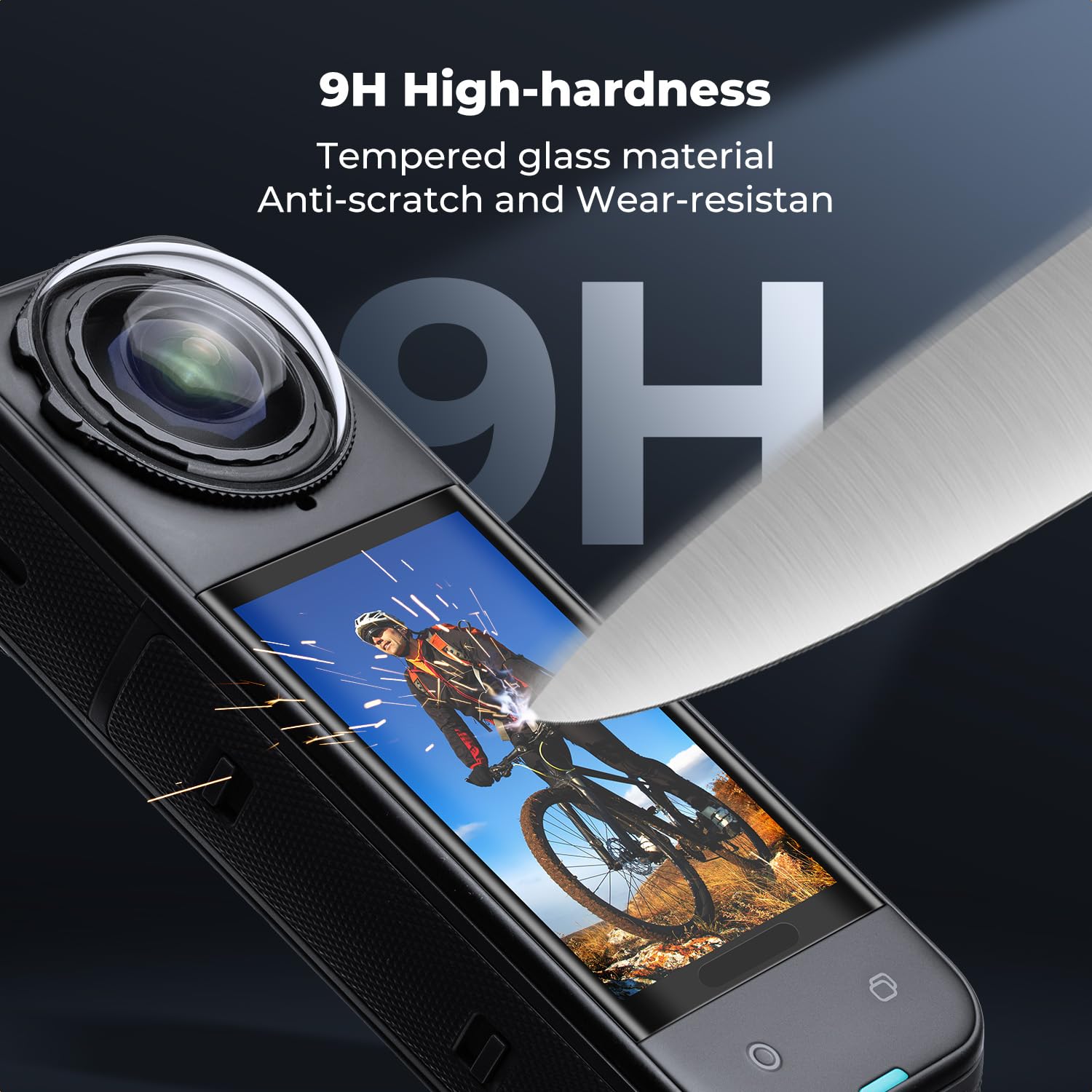 K&F Concept Osłona ekranu do akcesoriów Insta360 X5 (3 sztuki), folia ochronna ze szkła hartowanego do Insta360 X4/Insta 360 X5, Ultra HD, twardość 9H, odporna na zarysowania