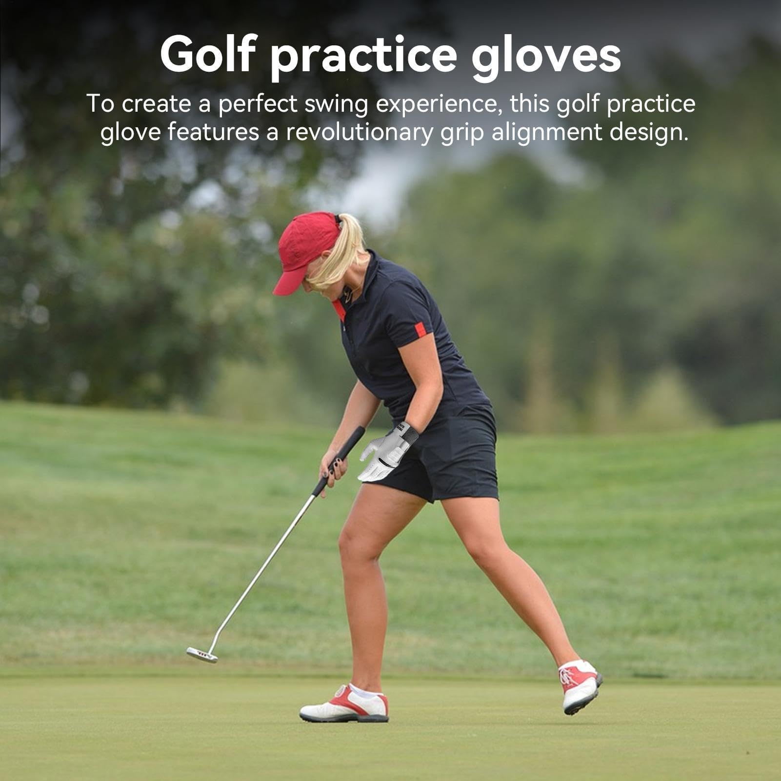 Guanti da golf per il controllo dello swing – 2 in 1 con comoda presa pratica aiuto con supporto per il polso per migliorare le abilità – mancini e destrorsi