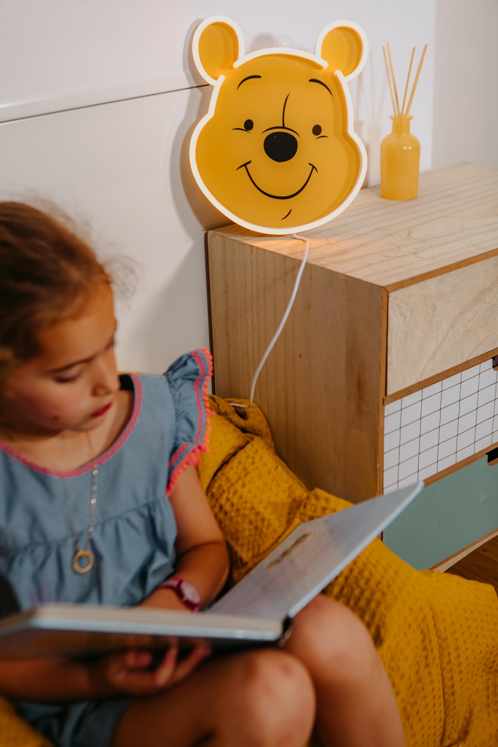 Yellowpop Letreros de neón, Disney Winnie The Pooh (cara), letreros de neón para decoración de pared, luces LED de neón de bajo consumo para todas las paredes, fácil de instalar, letrero de neón
