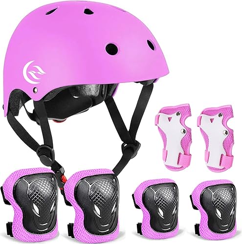 Juego de casco de bicicleta para niños, rodilleras para patineta, coderas, muñequeras ajustables para niños de 5 a 15 años, equipo de protección disponible en Yaxa Colombia