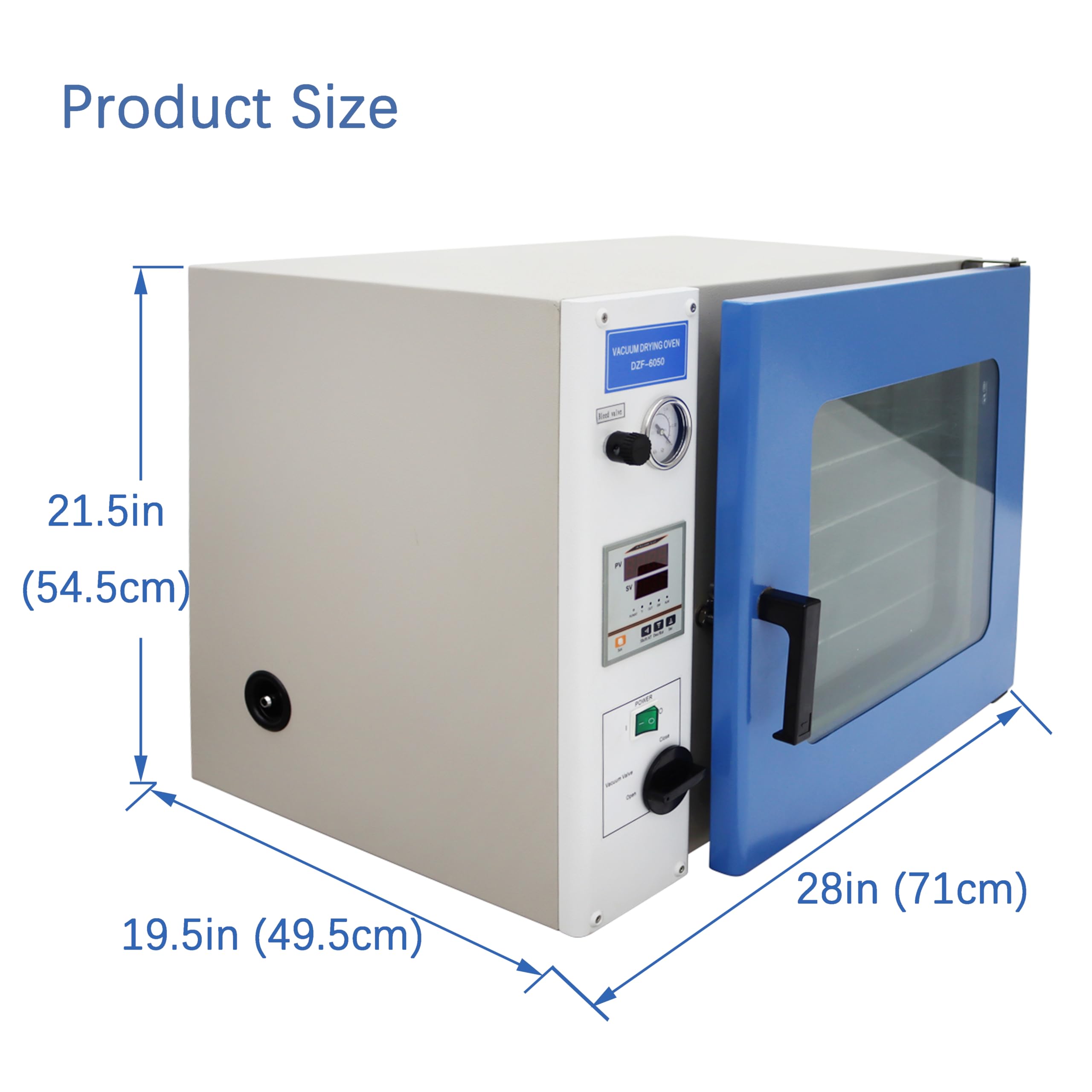 TECHTONGDA Vacuum Drying Heat Treat Oven Industrial Lab Temperature Control 4 Layers 1.9Cu ft