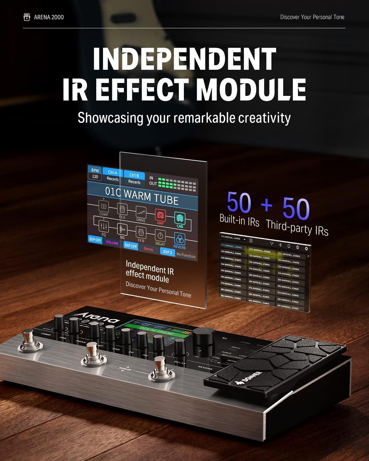 DONNER Arena 2000 マルチエフェクトプロセッサー Arena 2000 Multi-Effect Guitar Pedal AMP Modeling Processor