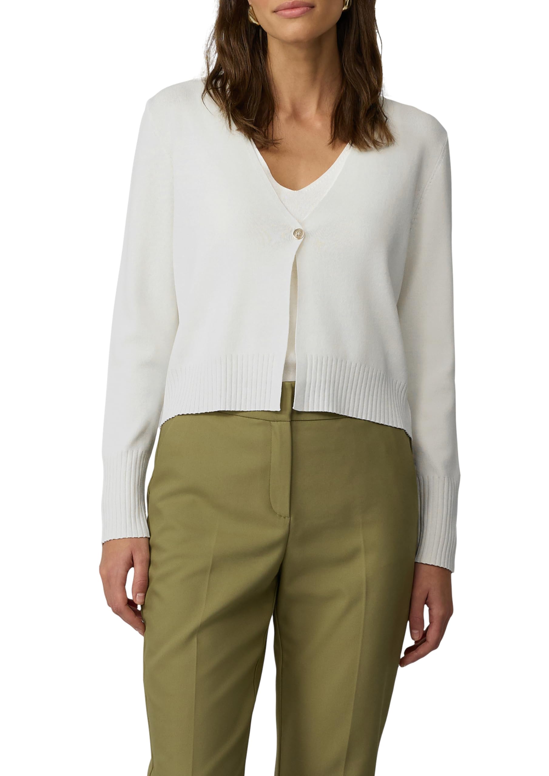 s.Oliver Kurzer Feinstrick-Cardigan aus Viskosemix mit Knopf