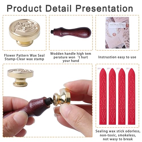 Miniatura 2 de Varillas de cera de sellado y sello para sello de cera, invitaciones de boda, sobres de tarjetas, correos de caracol, paquetes de vino, ideas de