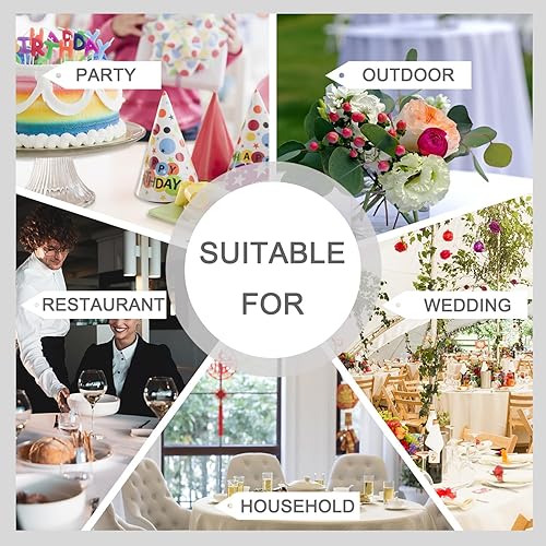 Miniatura 5 de Paquete de 6 manteles redondos negros para mesas de 70 pulgadas, tela de lino de poliéster a granel, duradera, lavable, para bufé, banquetes,