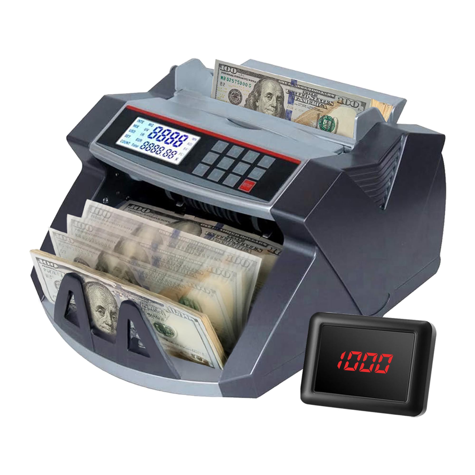 CRONY Money Cash Counting Machine - JN-2040V Portable bill Counter Multi  Currency Counting Machine AED SAR USD EUR Counterfeit Money Detectors UV MG  Bill Counting Machine with LCD Display 1000pcs/min : Amazon.ae: