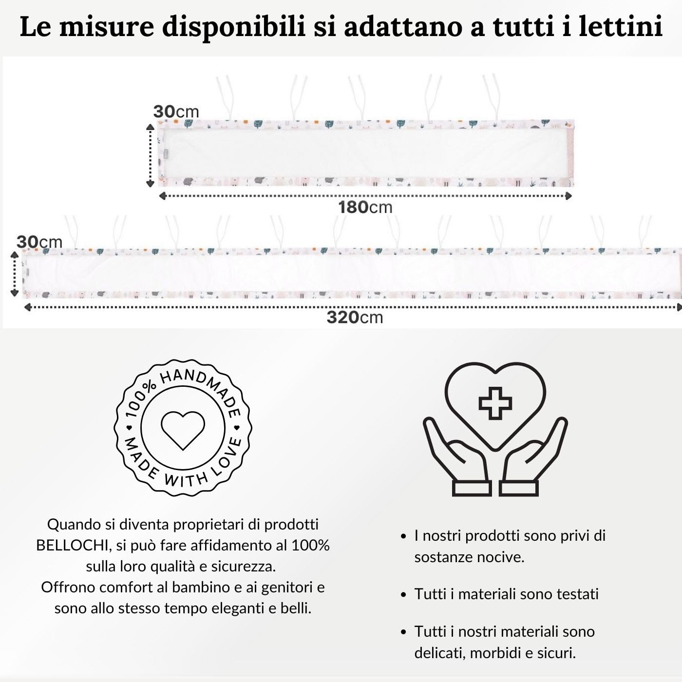 Bellochi Paracolpi Lettino 360 cm - Paracolpi Culla Universale in Morbido - Paracolpi per Letto Reversibile per Materasso 120x60 cm Rosetgrey