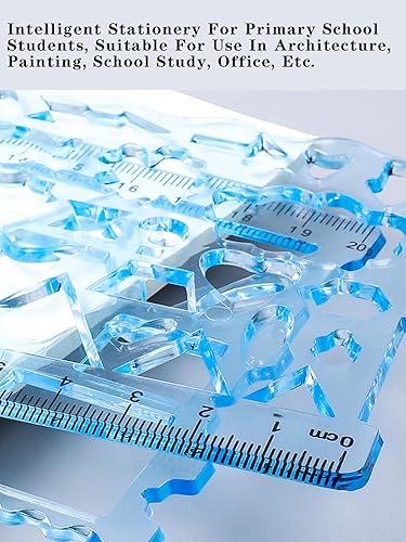 Miniatura 5 de Regla geométrica multifuncional de 3 piezas para herramientas de dibujo, suministros escolares, reglas