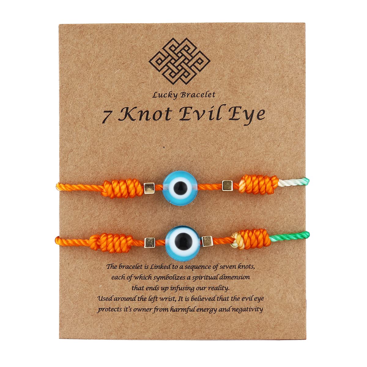 Caiyao Evil Eye Bracelet - Handmade Adjustable Red Black String Knot Lucky Kabbalah Protection Bracelet