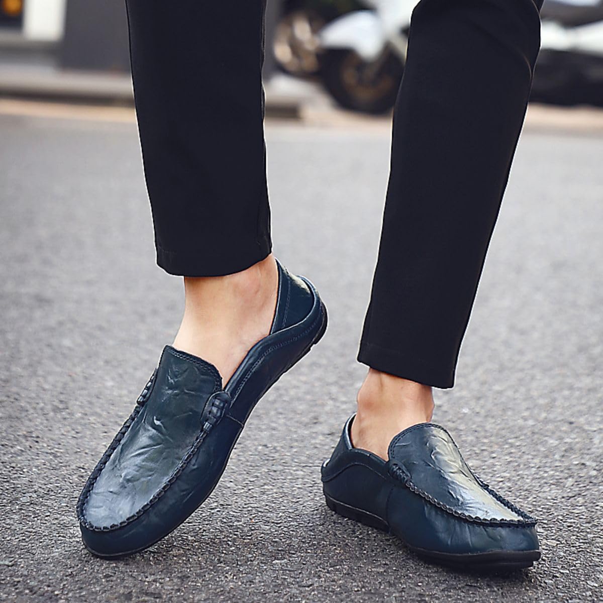 Mocasines de Hombre Mocasines Zapatos Hechos a Mano de Cuero Slip On Driving Business Shoes