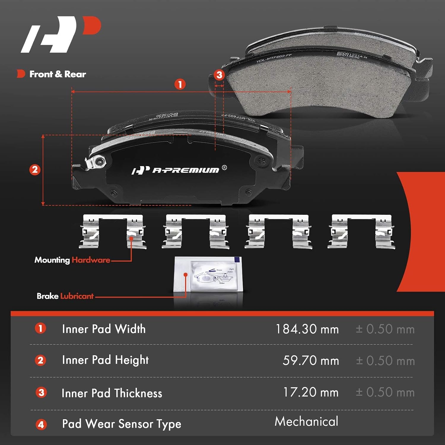 A-Premium 4 x Front Ceramic Disc Brake Pads + 4 x Rear Drum Brake Shoes Compatible with Select Chevrolet and GMC Models - Silverado 1500 2008-2013, Sierra 1500 2008-2013