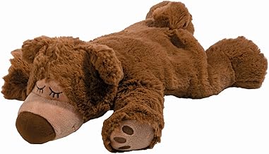 Warmies® Sleepy Bear Brown, Herbal Heated Teddy Bear, 30 cm, 730-750 g, Hand Washable up to 30°C, Microwaveable 90 Seconds Up to 800 Watts