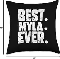 Vista 4 de Myla Birthday Gift For Girls And Women MYLA. Ever. Almohada de broma, 18 x 18 pulgadas, multicolor