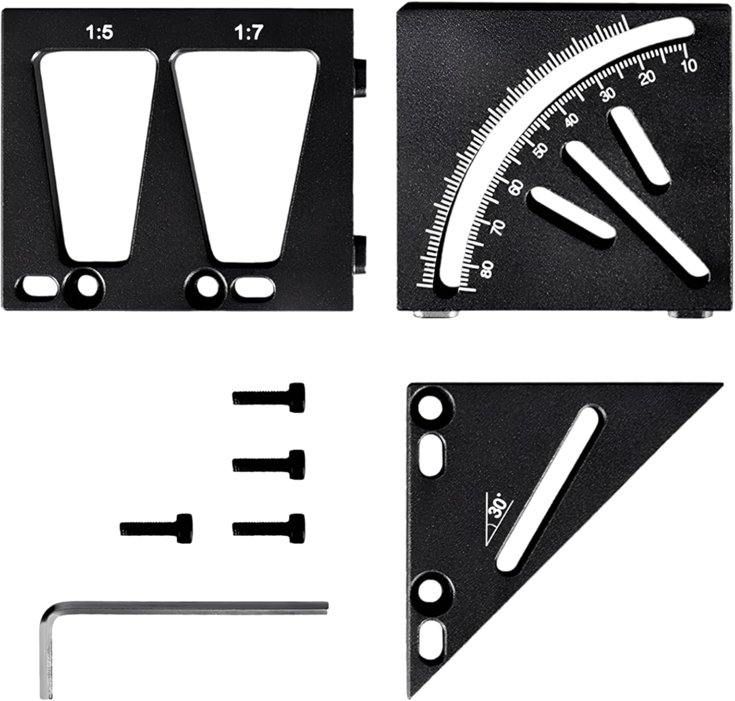 90/45 Degree Protractor Woodworking Square, Aluminum Alloy 3D Multi Angle Measuring Ruler, Carpenter Square 1.8X1.8X2.4 in
