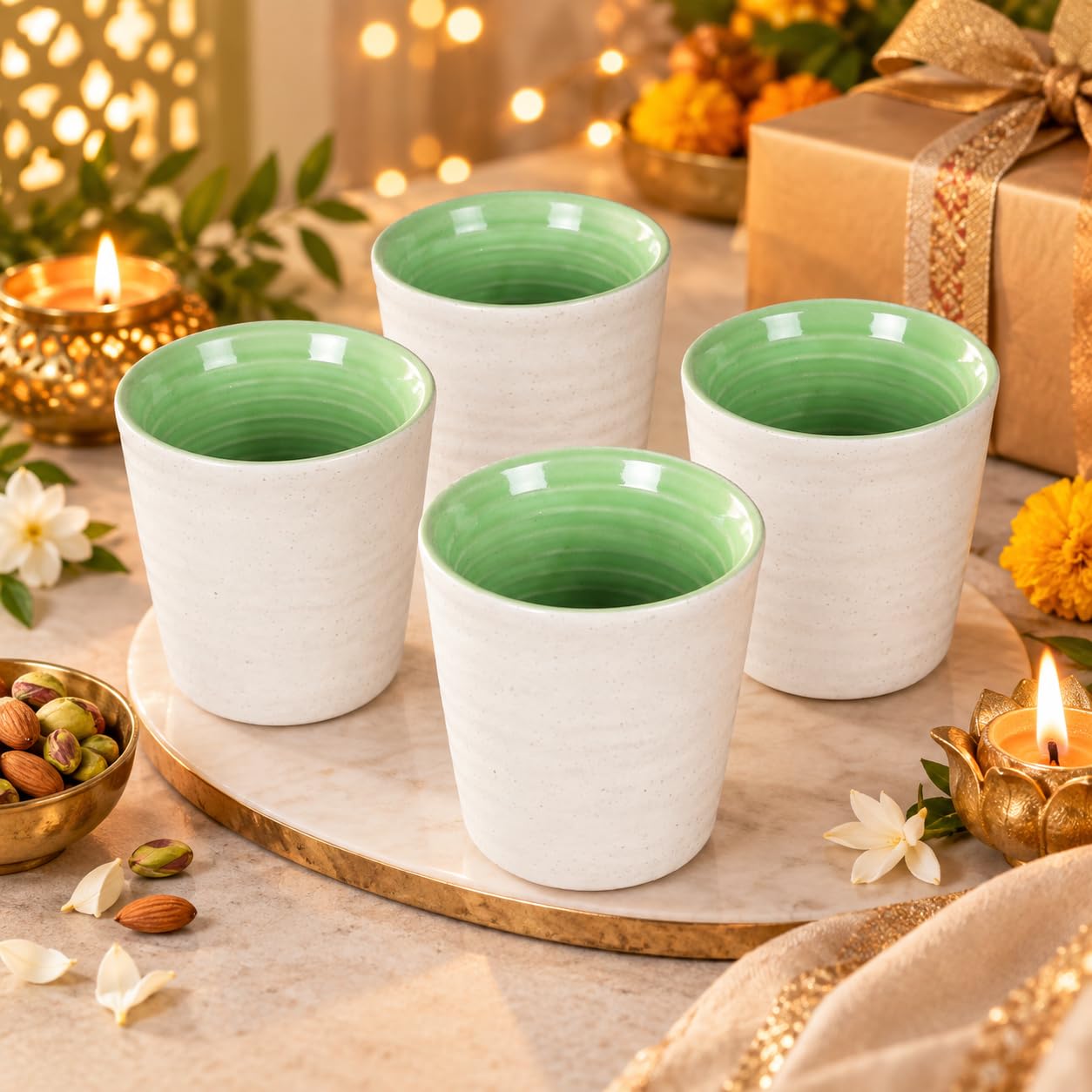 Handmade Ceramic Drinking Glasses - Set of 6 -11 Handmade Ceramic Drinking Glasses - Set of 6 -11
