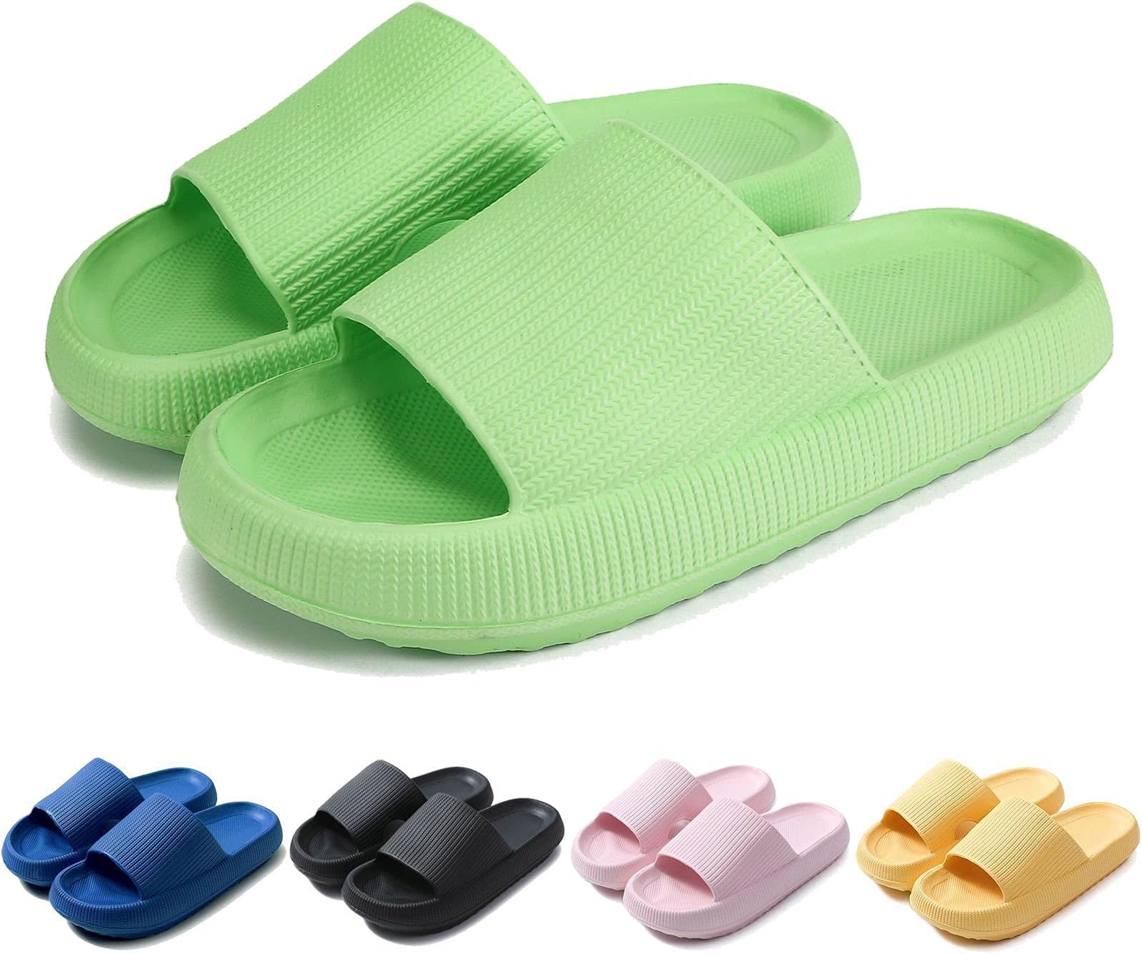 Cloud Cushion Slides Slippers Women Men, Non-Slip Quick Drying Outdoor Indoor Sandals Slides for Women Men,4cm Thick Sole Super Soft Massage Shower Bathroom House Beach Pool Womens Mens Platform Shoes