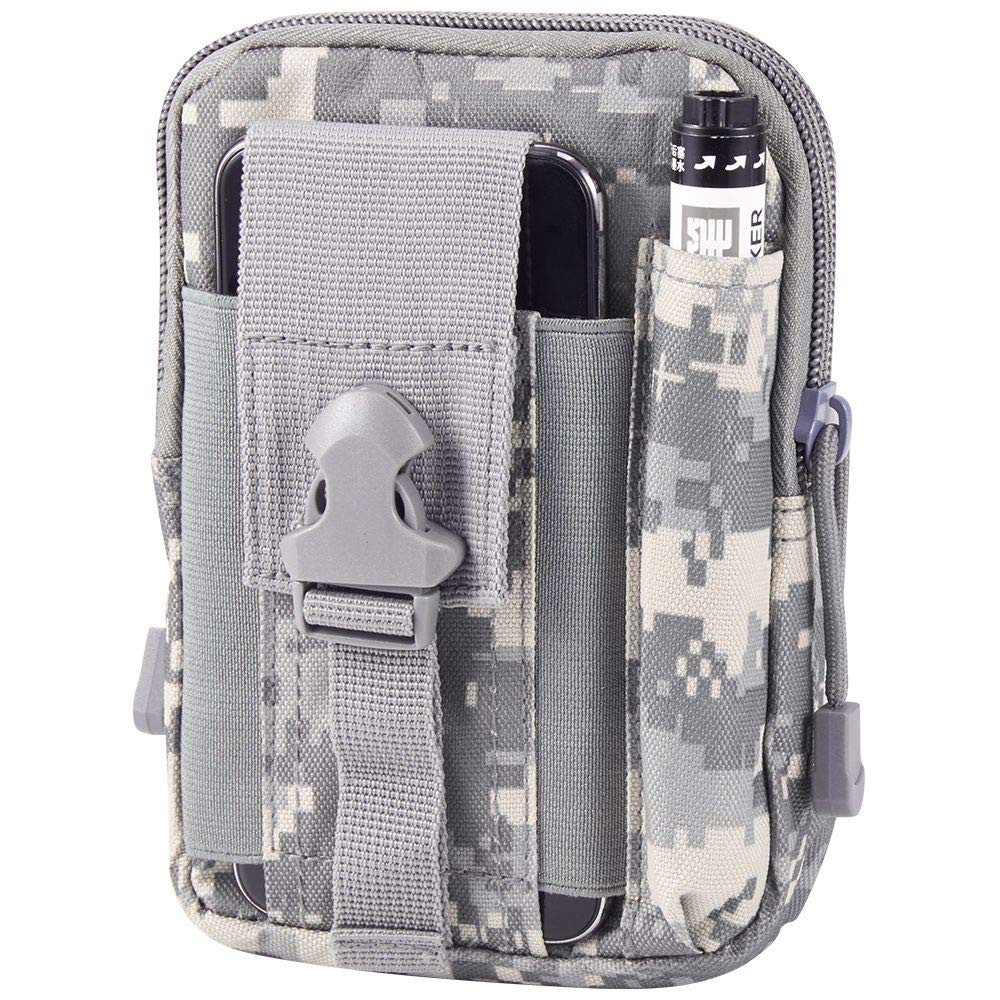 eDUSTEDC Tactical Waist Bag - Multifunctional Rugged EDC Molle - Waist Pack Belt Phone & Utility Pouch Bag - Water Resistance, Heavy Duty (Digital Camouflage ACU)