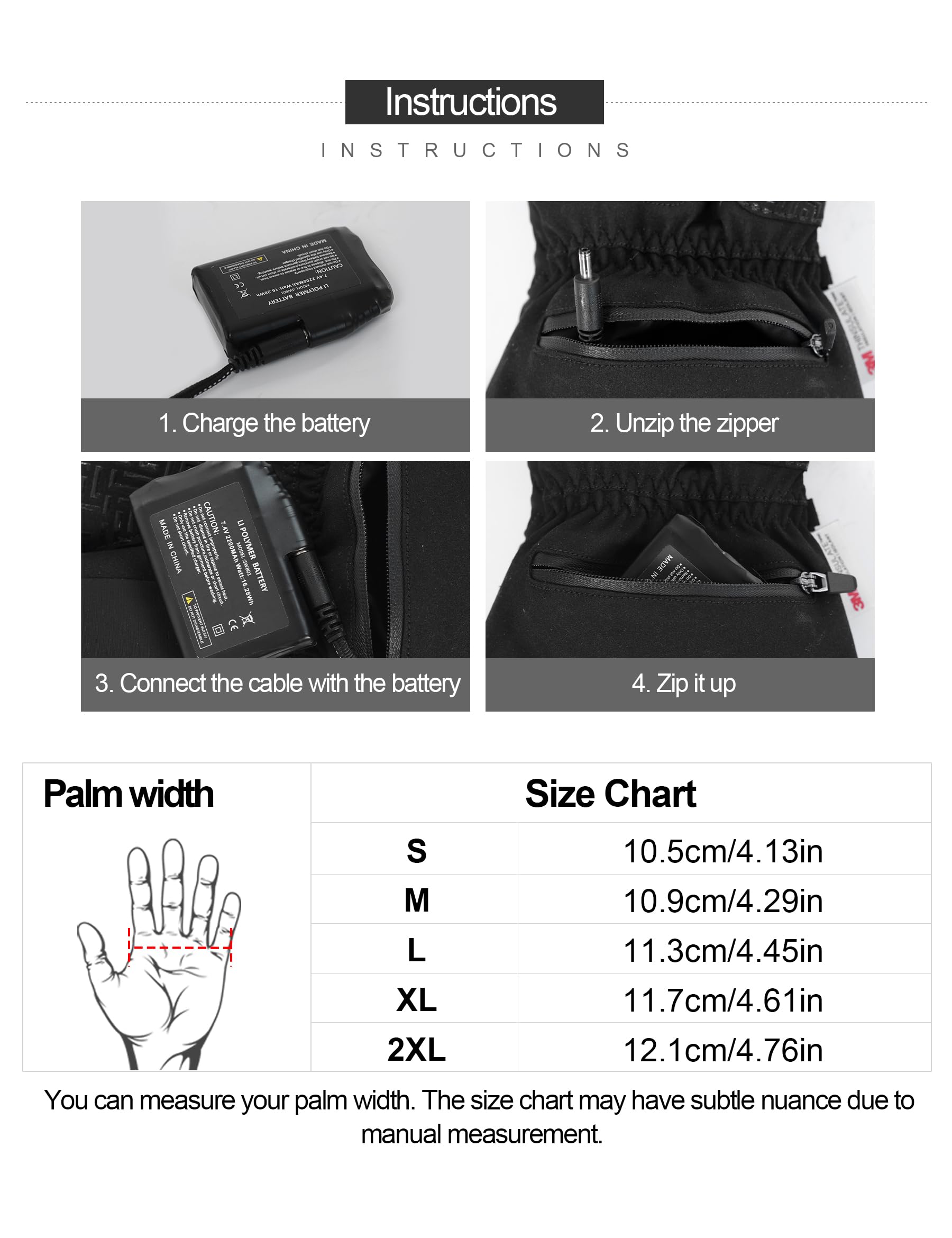 KUTOOK Guanti Sci Riscaldati Impermeabili Guanti Moto Riscaldati 3M Thinsulate con Batteria Touchscreen Termici Antistrappo per Sci Ciclismo Escursionismo Unisex