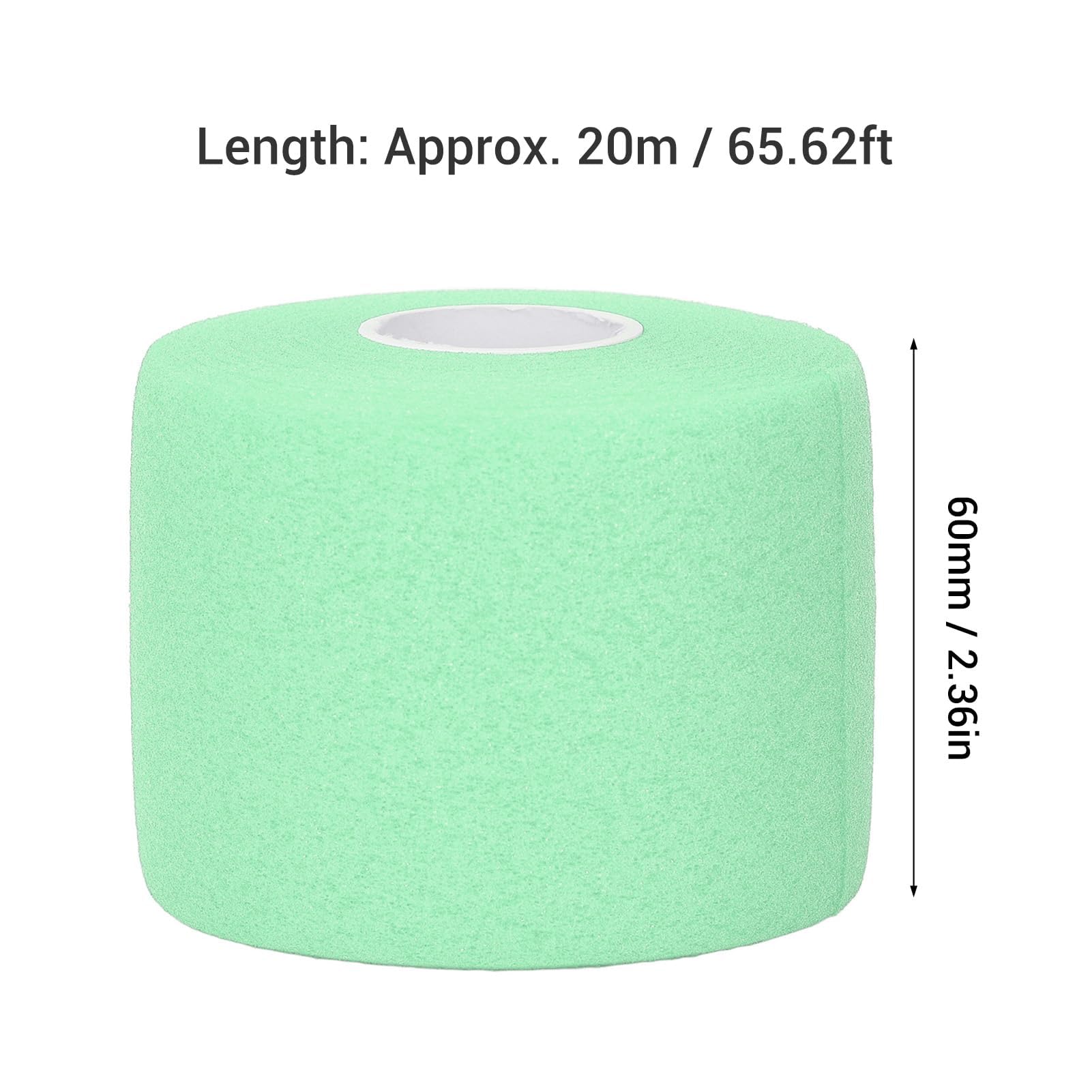 Badminton Grip Cushion Wrap, 20m×60mm Tennis Racket Grip Tape Tennis Handle Wrap Anti Skid Cushion Accessories for Training (Bright Green)