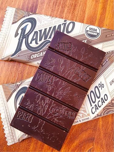 Miniatura 5 de Rawmio Essential - Barra de chocolate negro orgánico, crudo, sin gluten, 100% cacao (sin azúcar), paquete de 15, 1.1 onzas