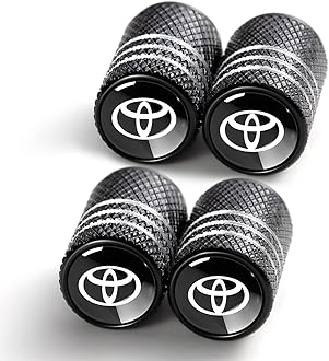 Tire Valve Stem Cap Cover fit for Toyota Avalon Camry Prius Avalon Corolla RAV4 Highlander Belt O-Ring Seal Corrosion Resistant tire Valve caps 4 Pack Black