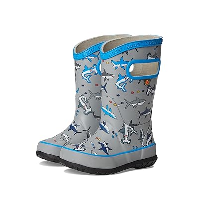 Bogs Kids Rainboot Pixel Shark (Toddler/Little Kid/Big Kid) Kids Shoes Gray