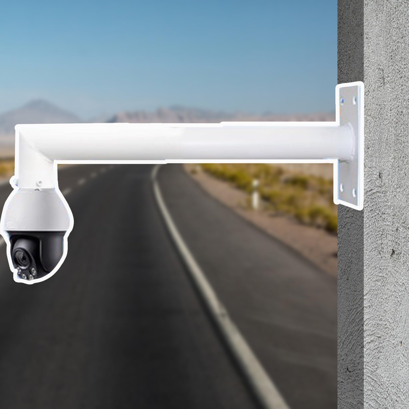Extendable Outdoor Security Camera Pole Mount 4Ft-6.6Ft, Universal Bracket for Surveillance Cameras, Adjustable Telescope Support, Durable Wall Mount Solution-Single Ball-1.0 m(3.28 ft)