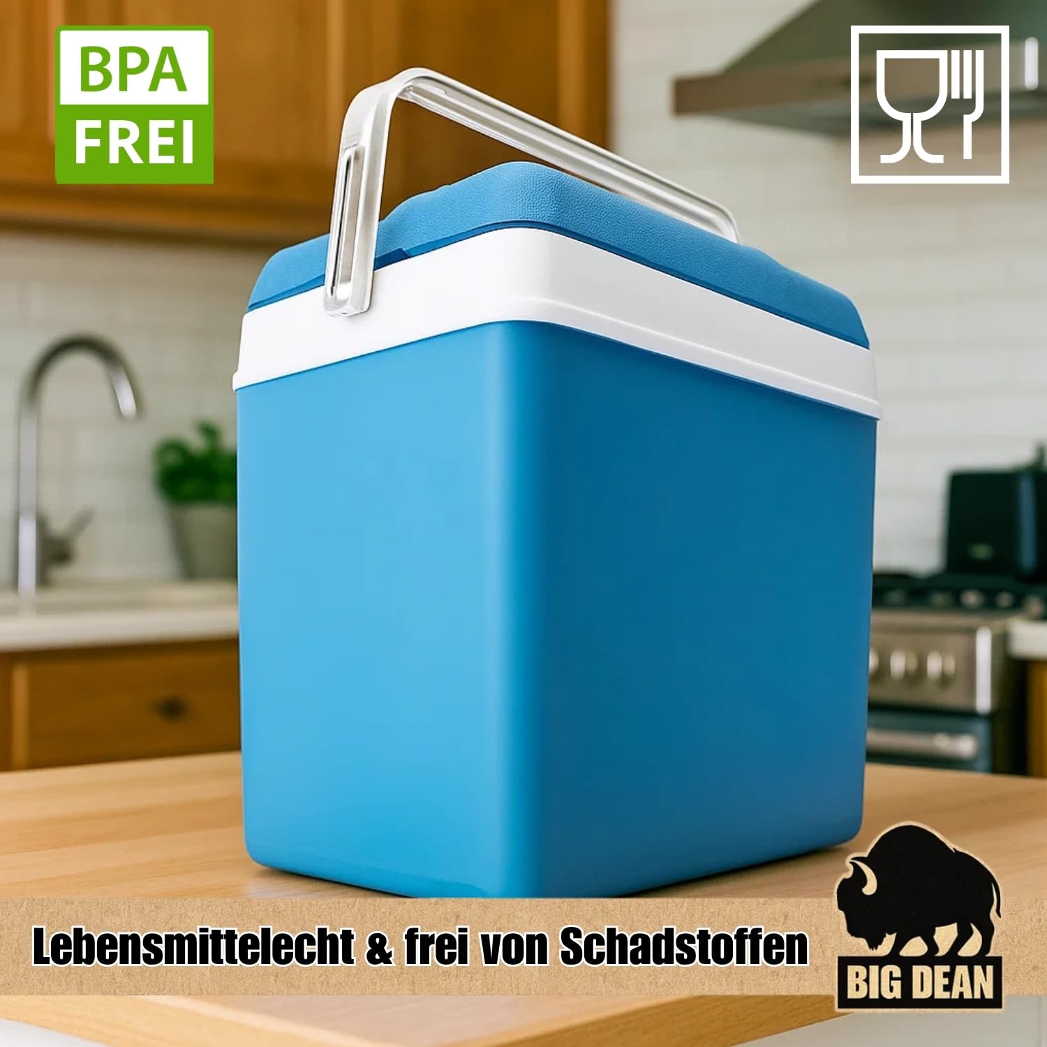 Kühlbox inkl. 12 Kühlakkus 24 Liter Kühlbox mit Akku für bis zu 11 h Kühlung