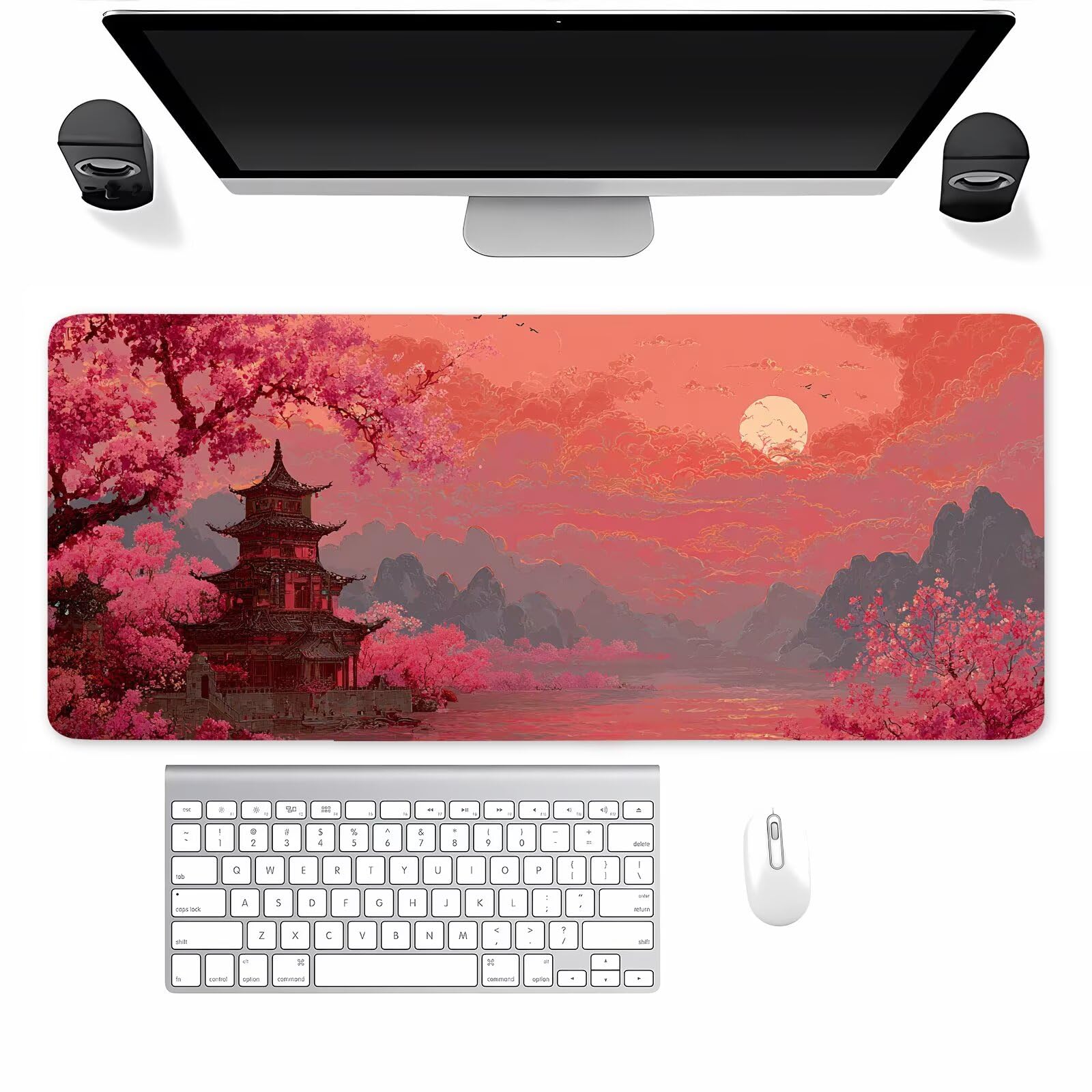 Mauspad XXL Oranger Himmel, Gaming Mousepad 1200x600x2mm