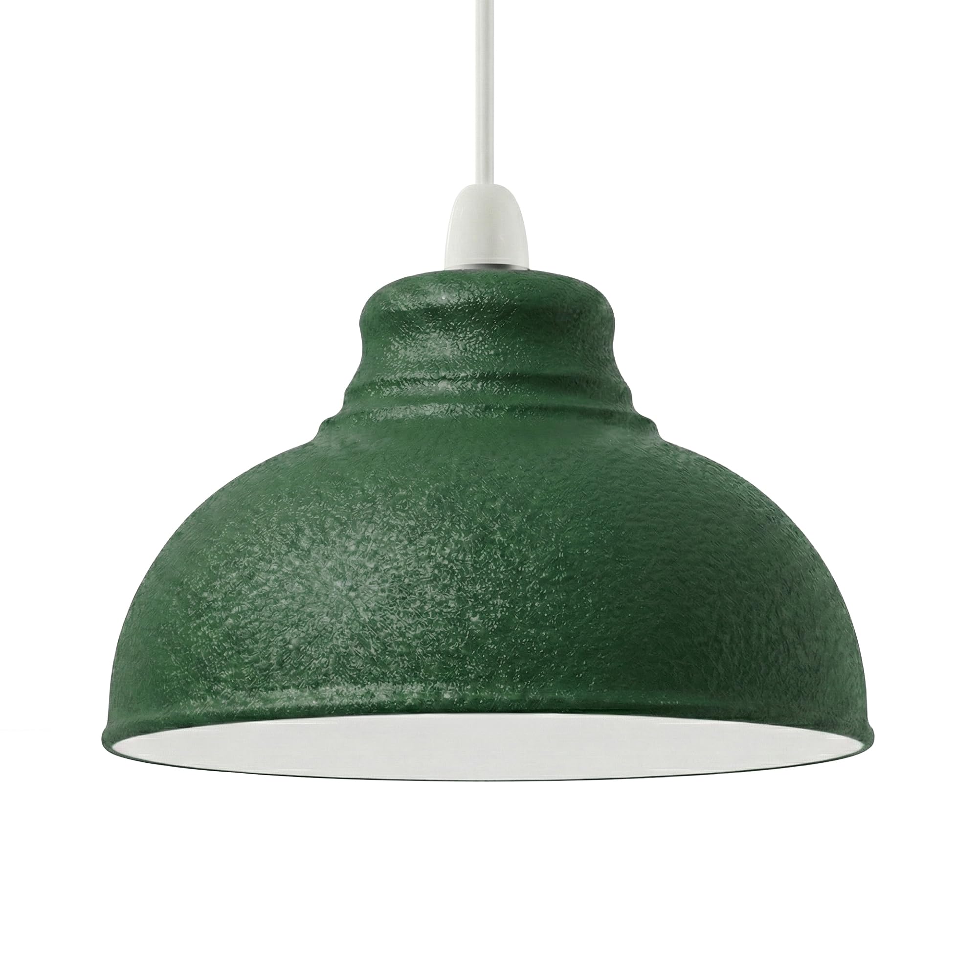 Retro Light Shade Ceiling, Curvy Metal Textured Lampshades for Ceiling Lights,Industrial Easy Fit Pendant Lamp Shades for Table Lamps,Living Room, Bedroom,Hallway, Home Décor (Green)