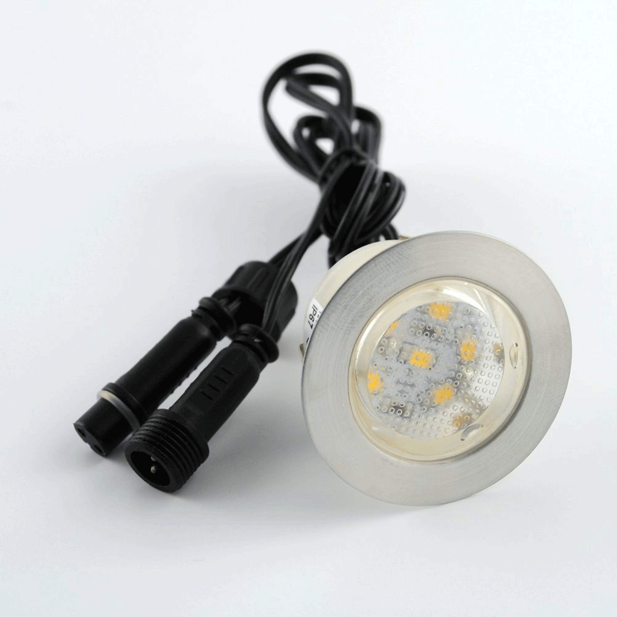 Spot, LED, 12 V, 45 mm, Beleuchtung für Außen, Dekoration, Deckenleuchte, Terrasse, wasserdicht, Metall Kunststoff, Warmweiß, 45mm,10pcs 12.00 volts
