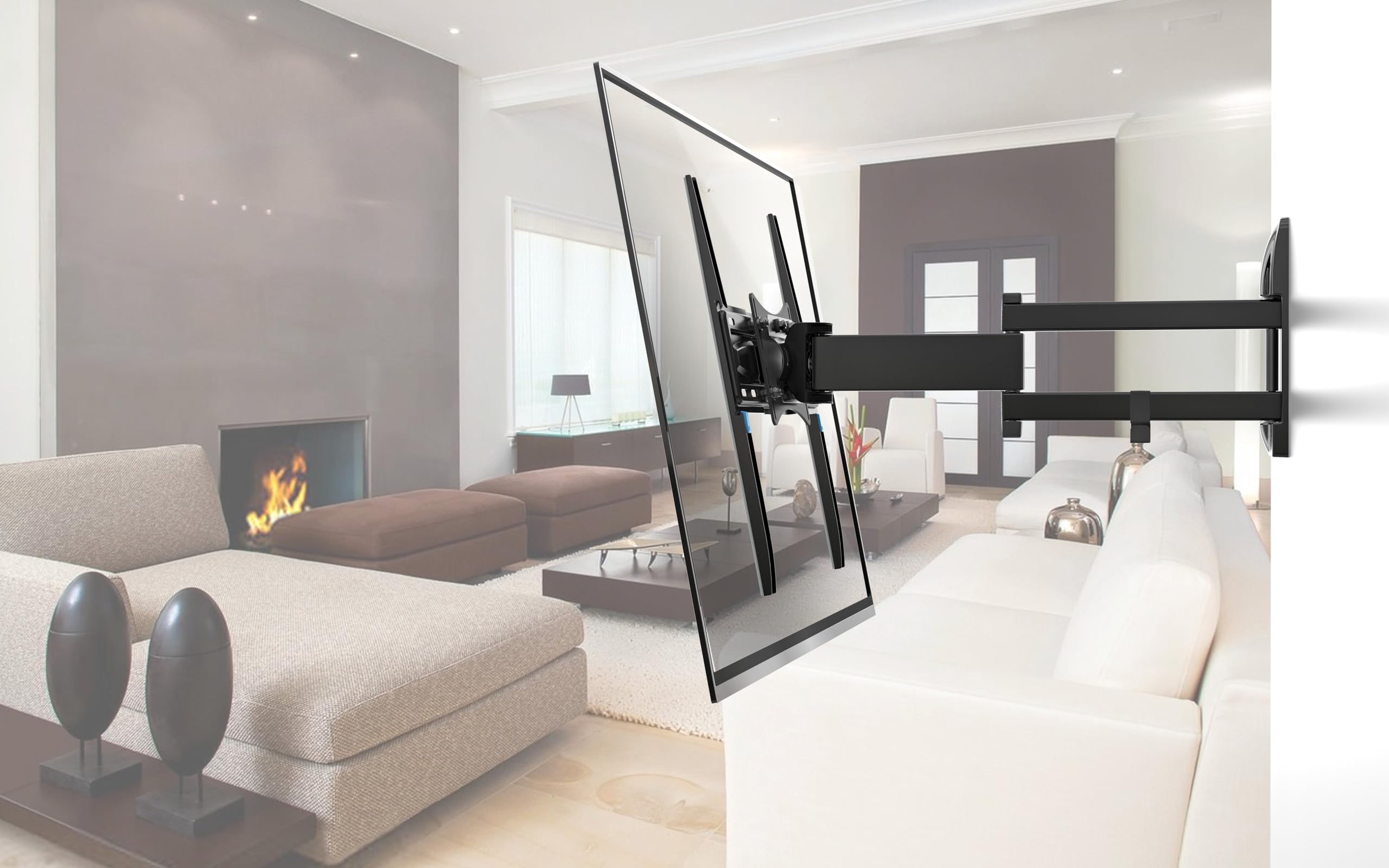 Meliconi Slimstyle Plus 400 SDR, Supporto TV Parete 40''-82'' VESA 200-300-400, Portata Max 30g, Rotazione orizzontale ±90° e Verticale +10°/-5°, Fast Block System e Easy Fix Up & Down, Made in Italy