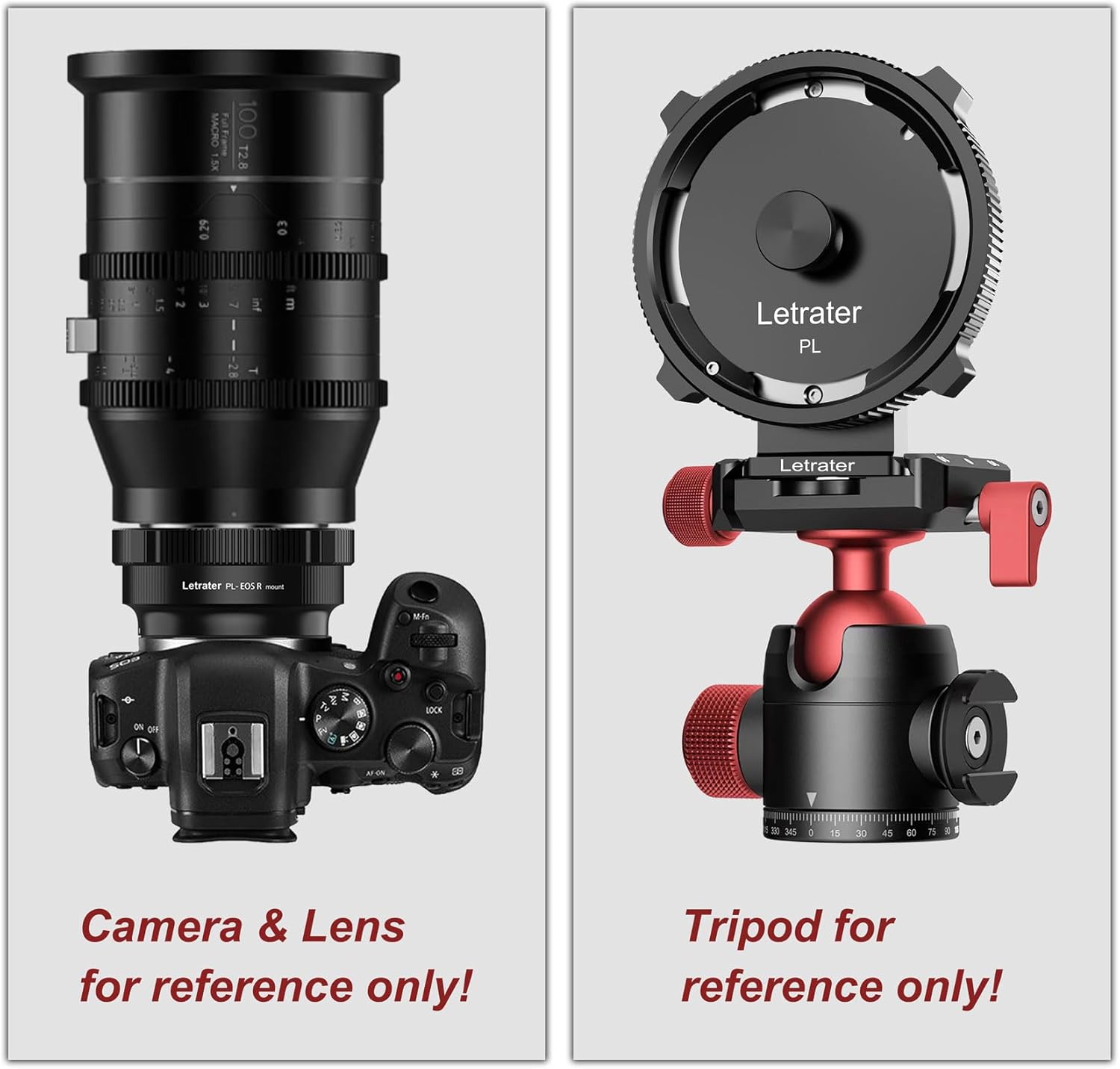 PL-EOS R Lens Mount Adapter for PL Lens Convert to Canon RF Cameras, e.g. EOS R, RF, R5, R6, C70, Komodo Cameras，Matte Black
