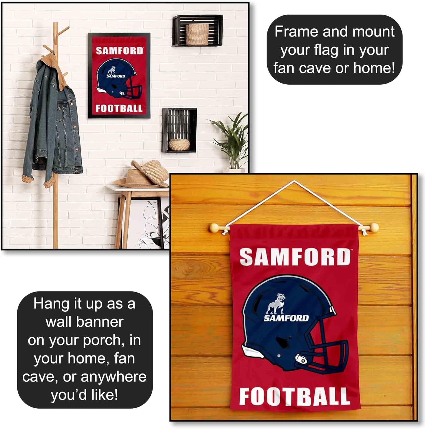 Samford Bulldogs Football Helmet Garden Yard Flag - Image 5